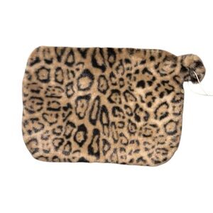 H&M Leopard Print Brown & Black Faux Fur Clutch(NWOT)